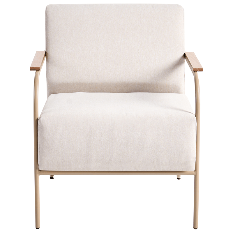 Tuoli ulos Nimis jalkarahilla - Beige - Puutarhakalusteet - Puutarhatuoli - Ulkotilan nojatuolit