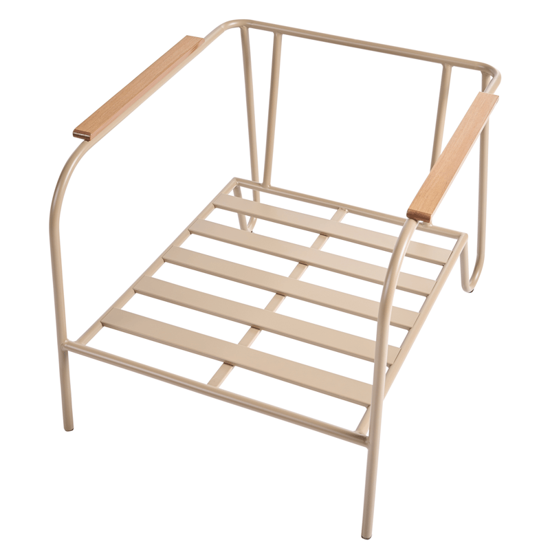 Tuoli ulos Nimis jalkarahilla - Beige - Puutarhakalusteet - Puutarhatuoli - Ulkotilan nojatuolit