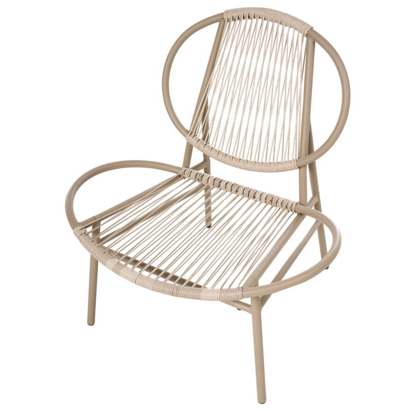 Tuoli ulos Ovaro polyrottinki - Beige - Puutarhakalusteet - Puutarhatuoli - Karmituoli ulos