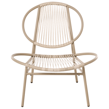 Tuoli ulos Ovaro polyrottinki - Beige - Puutarhakalusteet - Puutarhatuoli - Karmituoli ulos