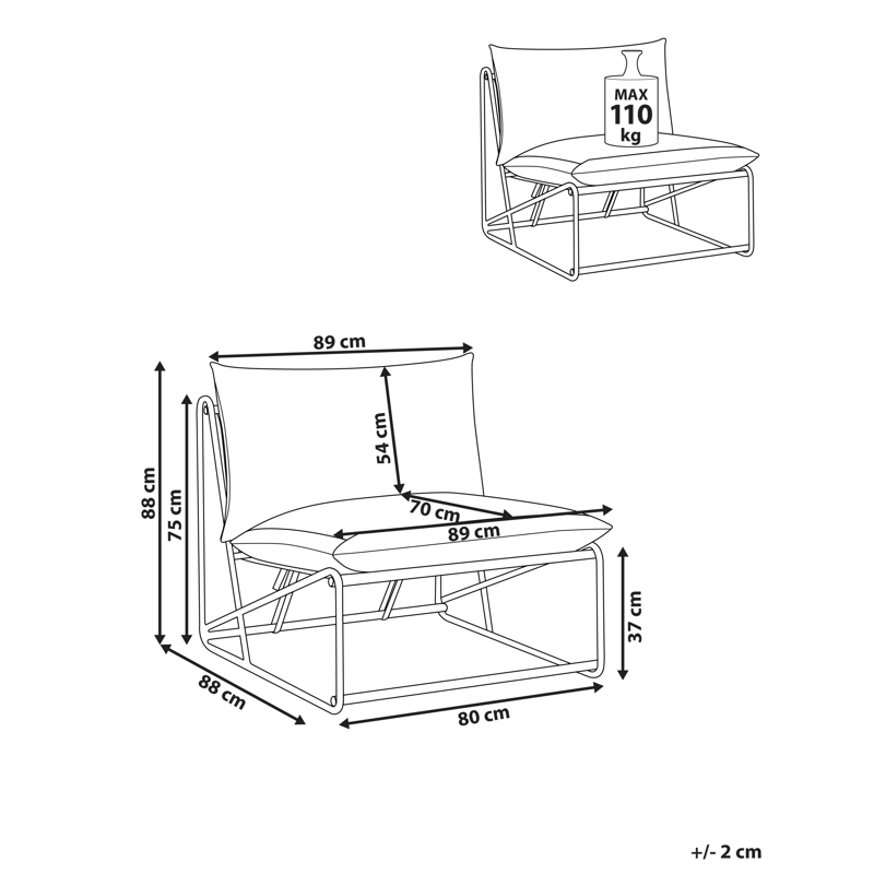 Tuoli ulos pehmusteella Pico Teräs - Harmaa - Puutarhakalusteet - Puutarhatuoli - Ulkotilan nojatuolit