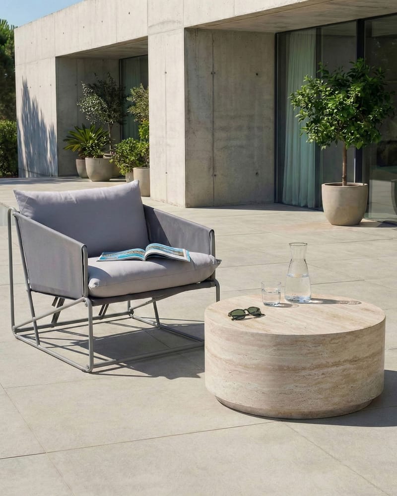 Tuoli ulos pehmusteella Ponte - Harmaa - Puutarhakalusteet - Puutarhatuoli - Ulkotilan nojatuolit