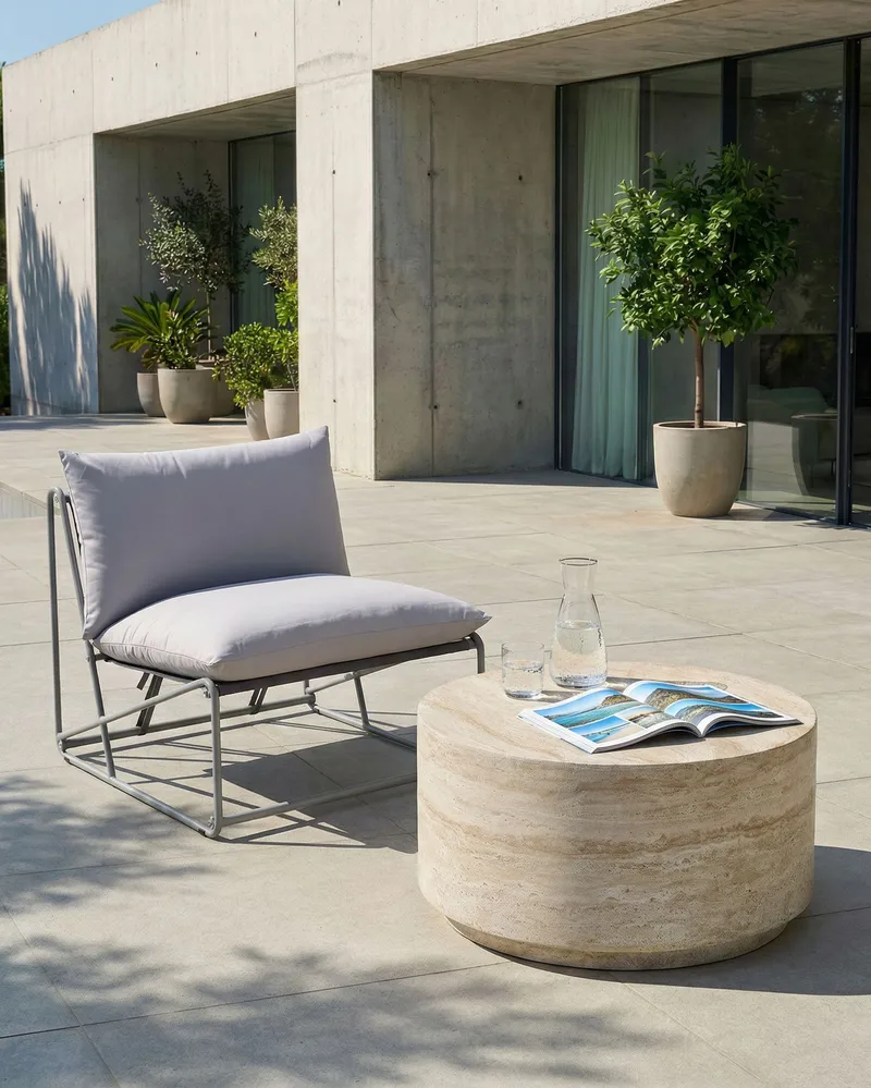 Tuoli ulos pehmusteella Pico Teräs - Harmaa - Puutarhakalusteet - Puutarhatuoli - Ulkotilan nojatuolit