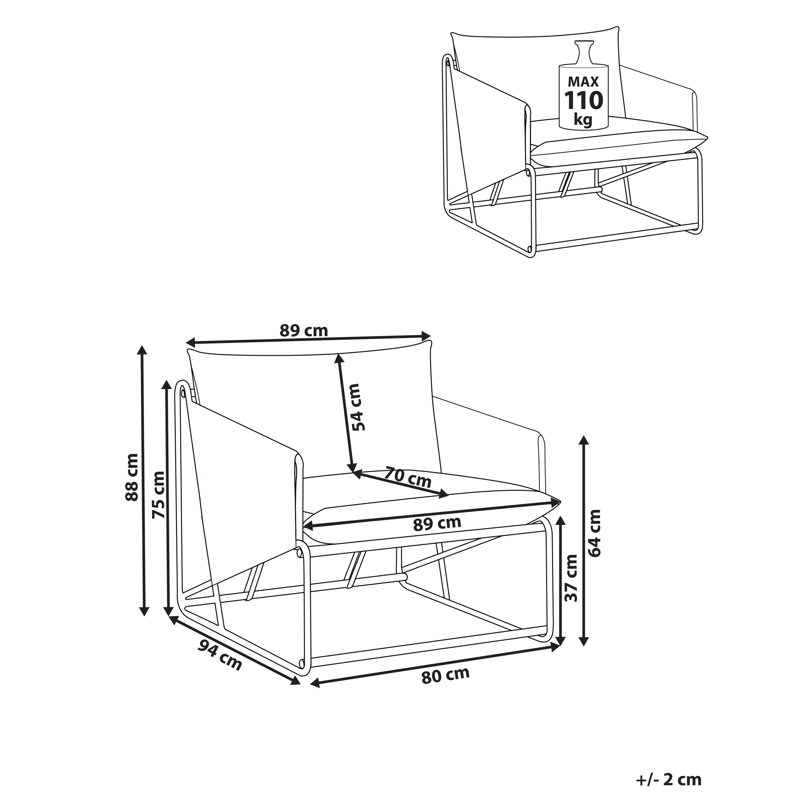 Tuoli ulos pehmusteella Ponte - Vihreä/Beige - Puutarhakalusteet - Puutarhatuoli - Ulkotilan nojatuolit