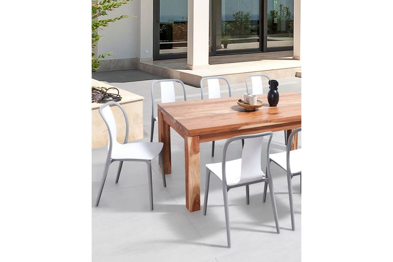 Ugento Ruokatuoli Ulkokäyttöön - Valkoinen/Harmaa - Puutarhakalusteet - Puutarhatuoli - Karmituoli ulos