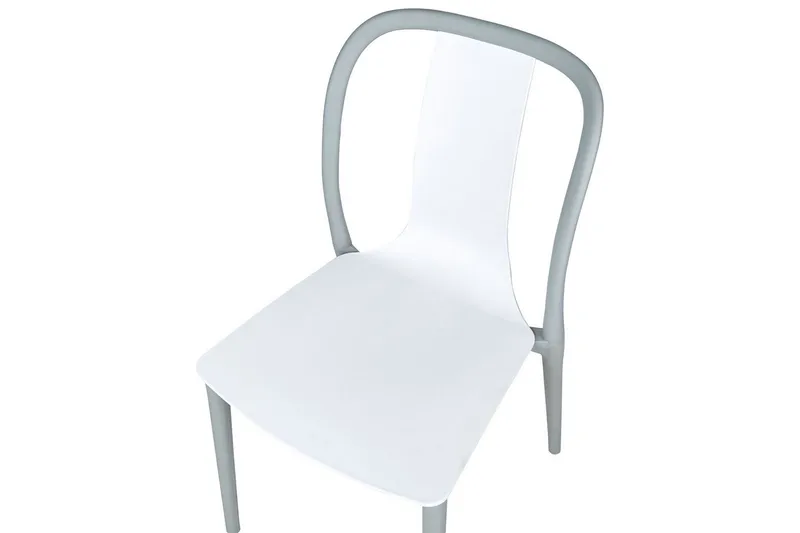 Ugento Ruokatuoli Ulkokäyttöön - Valkoinen/Harmaa - Puutarhakalusteet - Puutarhatuoli - Karmituoli ulos