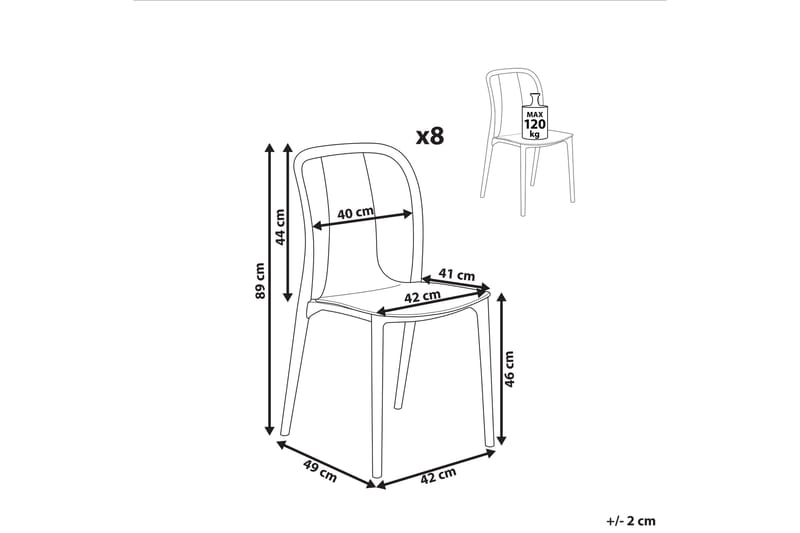 Ugento Ruokatuoli Ulkokäyttöön - Valkoinen/Harmaa - Puutarhakalusteet - Puutarhatuoli - Karmituoli ulos