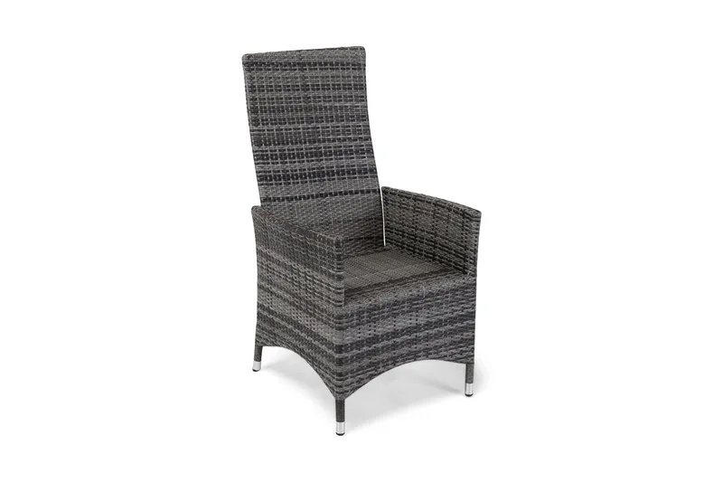 Jenny-ruokatuoli ulkokäyttöön säädettävä - säädettävä ulkonojatuoli polyrottinkia - Harmaa - Puutarhakalusteet - Puutarhatuoli - Ulkotilan nojatuolit