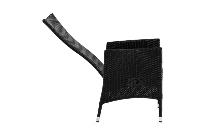 Jenny Säädettävä Ulkoruokatuoli – Säädettävä Nojatuoli Polyrottinkia - Musta - Puutarhakalusteet - Puutarhatuoli - Ulkotilan nojatuolit
