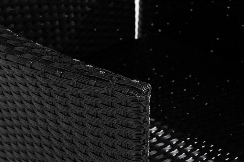 Jenny ulkoruokatuoli, säädettävä – säädettävä ulkonojatuoli polyrottinkia - Musta - Puutarhakalusteet - Puutarhatuoli - Ulkotilan nojatuolit