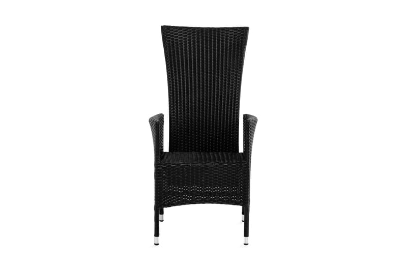 Jenny ulkoruokatuoli, säädettävä – säädettävä ulkonojatuoli polyrottinkia - Musta - Puutarhakalusteet - Puutarhatuoli - Ulkotilan nojatuolit