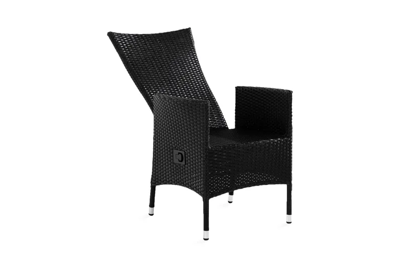 Jenny ulkoruokatuoli, säädettävä – säädettävä ulkonojatuoli polyrottinkia - Musta - Puutarhakalusteet - Puutarhatuoli - Ulkotilan nojatuolit