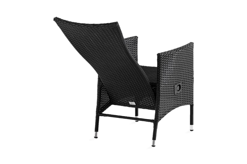 Jenny ulkoruokatuoli, säädettävä – säädettävä ulkonojatuoli polyrottinkia - Musta - Puutarhakalusteet - Puutarhatuoli - Ulkotilan nojatuolit