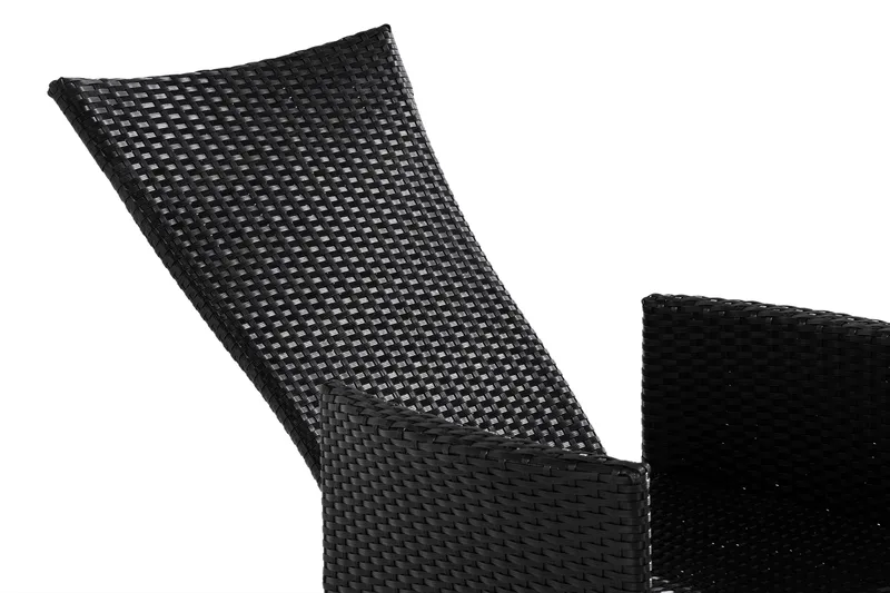 Jenny ulkoruokatuoli, säädettävä – säädettävä ulkonojatuoli polyrottinkia - Musta - Puutarhakalusteet - Puutarhatuoli - Ulkotilan nojatuolit