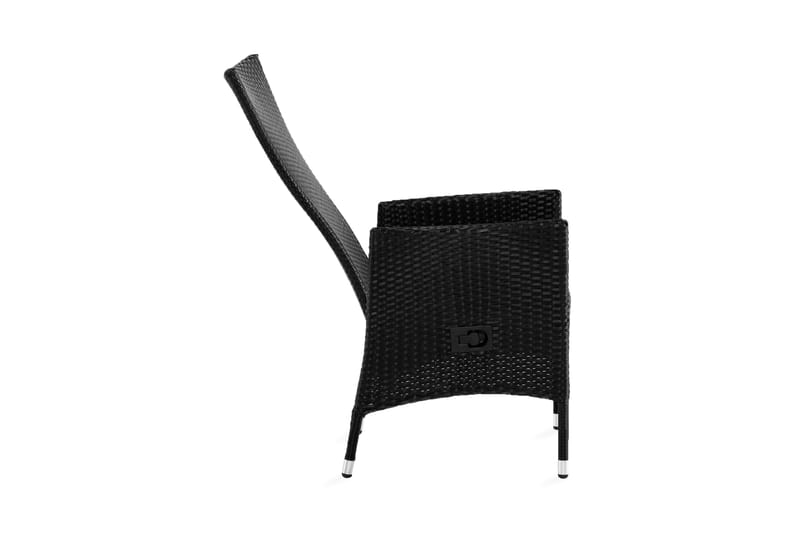 Jenny ulkoruokatuoli, säädettävä – säädettävä ulkonojatuoli polyrottinkia - Musta - Puutarhakalusteet - Puutarhatuoli - Ulkotilan nojatuolit