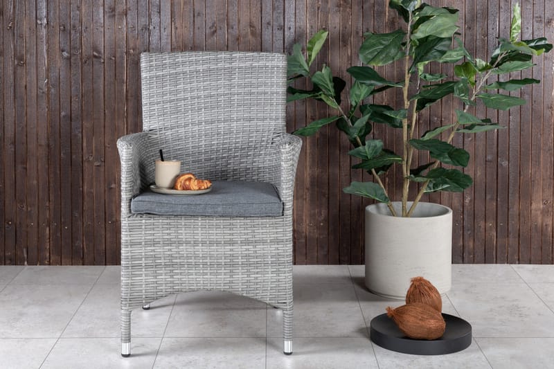 Käsinojallinen tuoli Malin - Harmaa - Puutarhakalusteet - Puutarhatuoli - Ulkotilan nojatuolit