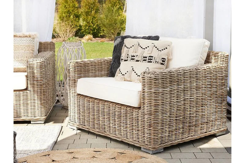 Nojatuoli Apriliana 2-pak - Polyrottinki/Vaaleanruskea - Puutarhakalusteet - Puutarhatuoli - Ulkotilan nojatuolit