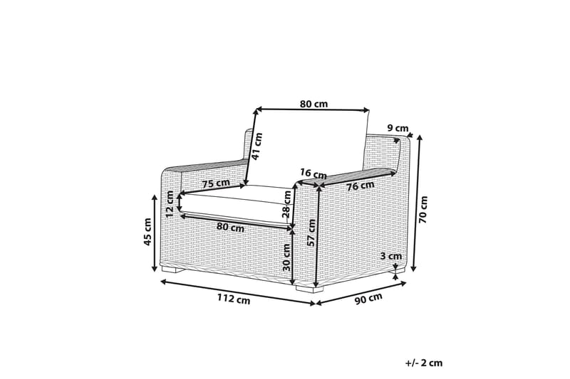 Nojatuoli Apriliana - Polyrottinki/Vaaleanruskea - Puutarhakalusteet - Puutarhatuoli - Ulkotilan nojatuolit