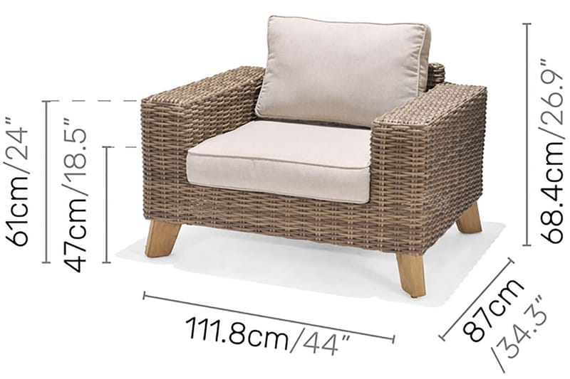 Nojatuoli Bahamas - Beige - Puutarhakalusteet - Puutarhatuoli - Ulkotilan nojatuolit