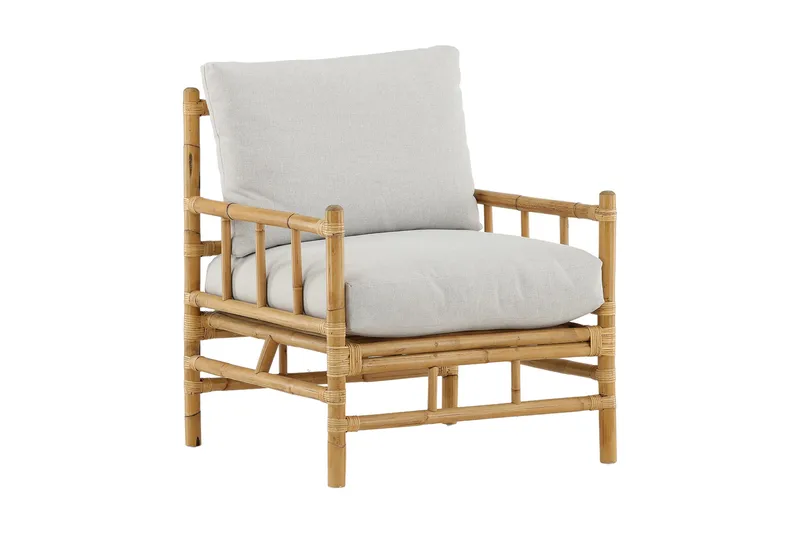 Nojatuoli Cane Pehmusteella, Ruskea/Valkoinen