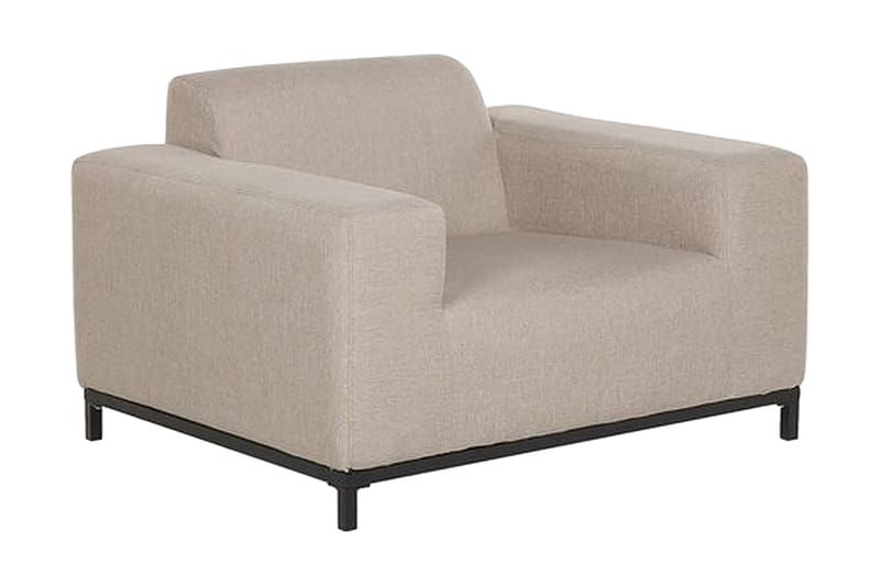 Nojatuoli Hughen 2-pak - Beige / Musta - Puutarhakalusteet - Puutarhatuoli - Ulkotilan nojatuolit