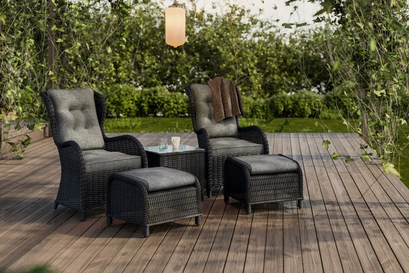 Nojatuoli Marcus Korkea - Musta - Puutarhakalusteet - Puutarhatuoli - Karmituoli ulos