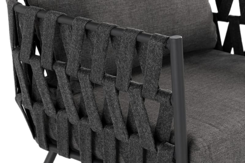 Nojatuoli Sandina - Köysi/Musta/Harmaa - Puutarhakalusteet - Puutarhatuoli - Ulkotilan nojatuolit