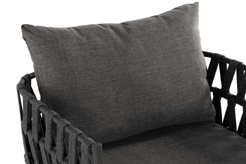 Nojatuoli Sandina - Köysi/Musta/Harmaa - Puutarhakalusteet - Puutarhatuoli - Ulkotilan nojatuolit