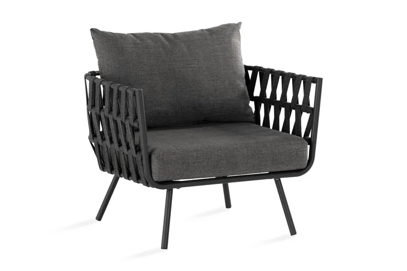 Nojatuoli Sandina, Köysi/Musta/Harmaa