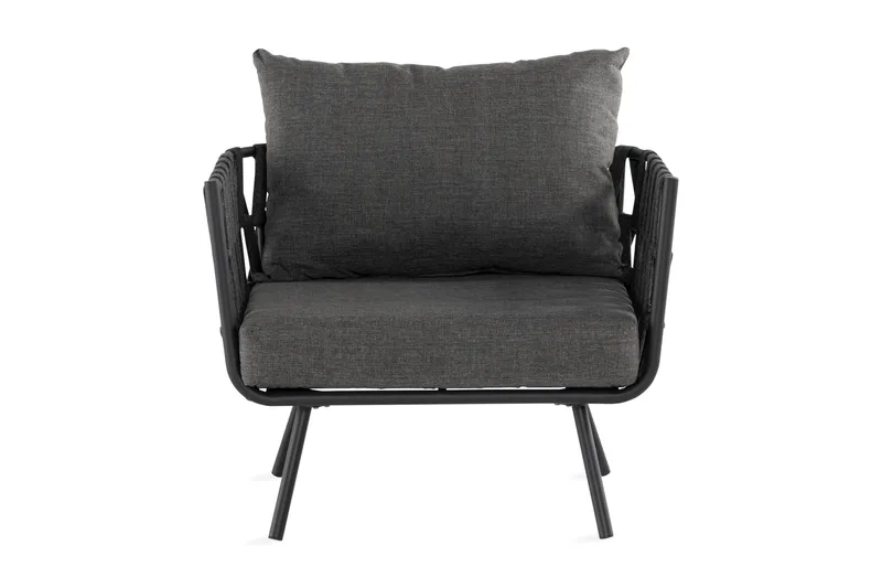 Nojatuoli Sandina - Köysi/Musta/Harmaa - Puutarhakalusteet - Puutarhatuoli - Ulkotilan nojatuolit