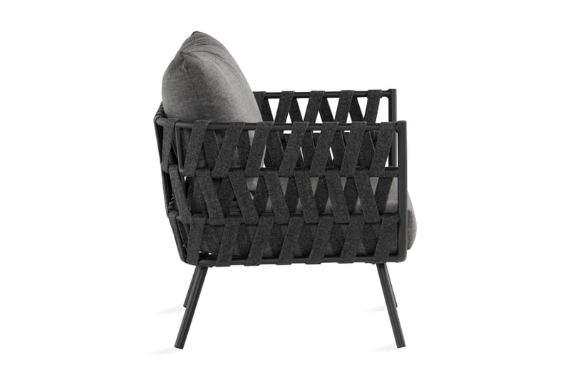 Nojatuoli Sandina - Köysi/Musta/Harmaa - Puutarhakalusteet - Puutarhatuoli - Ulkotilan nojatuolit