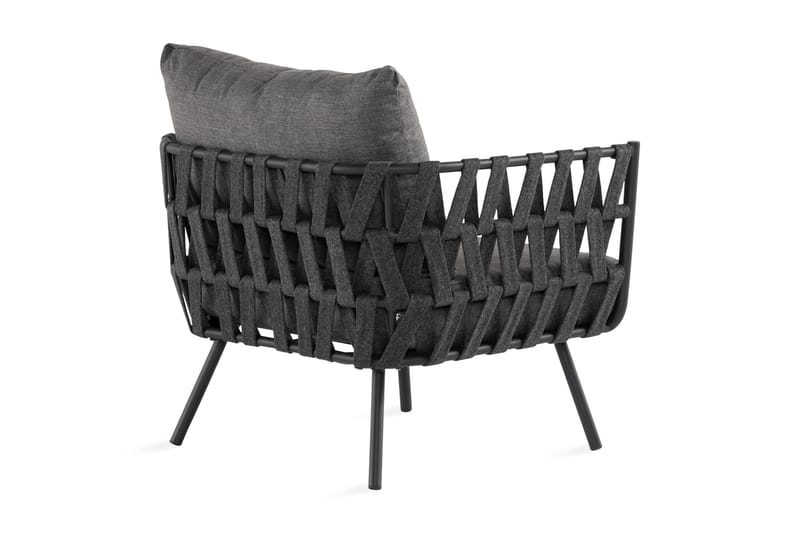 Nojatuoli Sandina - Köysi/Musta/Harmaa - Puutarhakalusteet - Puutarhatuoli - Ulkotilan nojatuolit