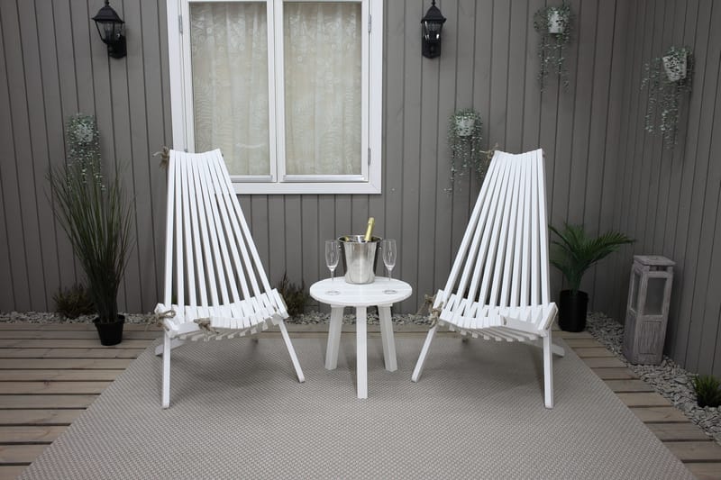 Nojatuoli Wellner - Valkoinen - Puutarhakalusteet - Puutarhatuoli - Ulkotilan nojatuolit