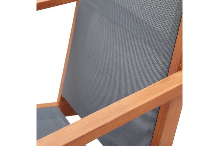 Puutarhan nojatuoli harmaa täysi eukalyptuspuu ja textilene - Ulkotilan nojatuolit