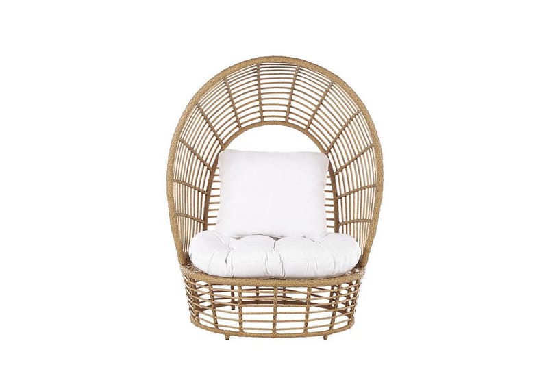 Puutarhanojatuoli Polyrottinki Luonnonväri/Valkoinen LIDO - Puu/Luonnonväri - Puutarhakalusteet - Puutarhatuoli - Ulkotilan nojatuolit