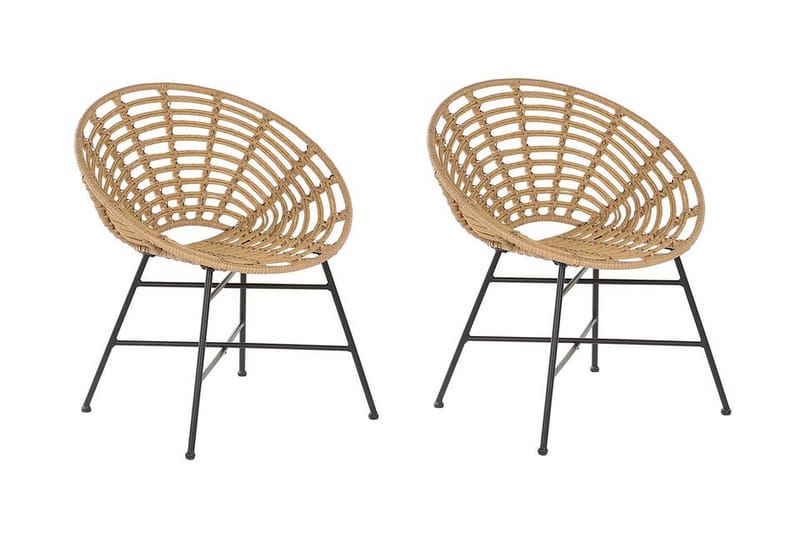 RottingTuoli 2 kpl Vaaleanruskea ACERRA - Puu/Luonnonväri - Puutarhakalusteet - Puutarhatuoli - Ulkotilan nojatuolit