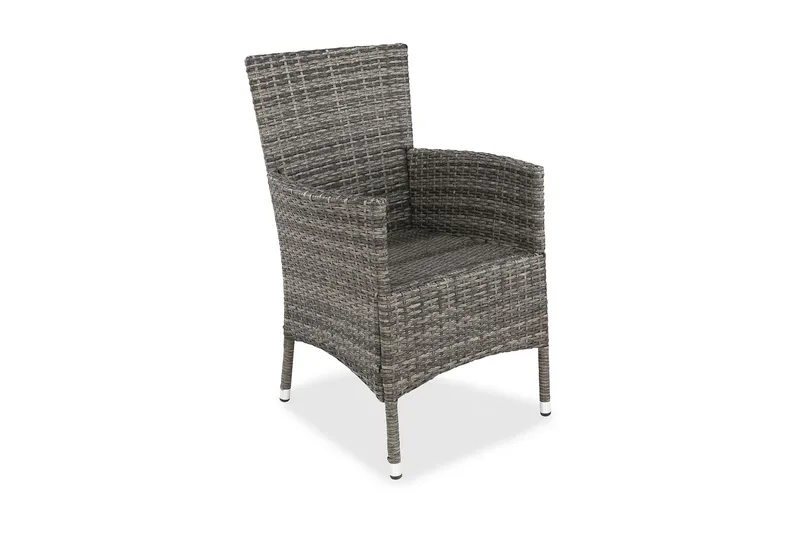 Thor-ulkonojaistuin – lounge-nojaistuin ulkokalusteet polyrottingista, Musta / Harmaa