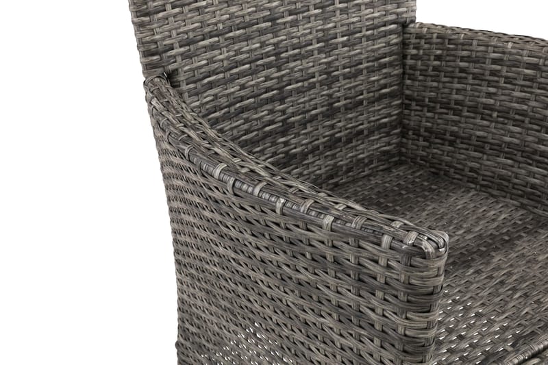 Thor-ulkonojaistuin – lounge-nojaistuin ulkokalusteet polyrottingista - Musta / Harmaa - Puutarhakalusteet - Puutarhatuoli - Ulkotilan nojatuolit