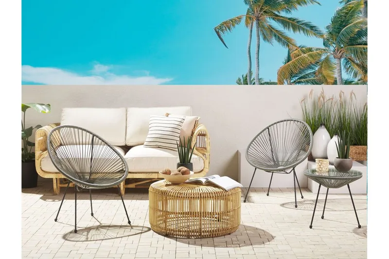 Tuoli Cayaco 2-pak - Polyrottinki / tummanharmaa - Puutarhakalusteet - Puutarhatuoli - Ulkotilan nojatuolit