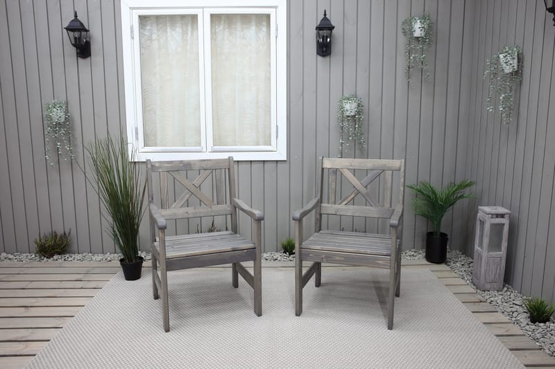 Ulkonojatuoli Olivo - Harmaa - Puutarhakalusteet - Puutarhatuoli - Ulkotilan nojatuolit