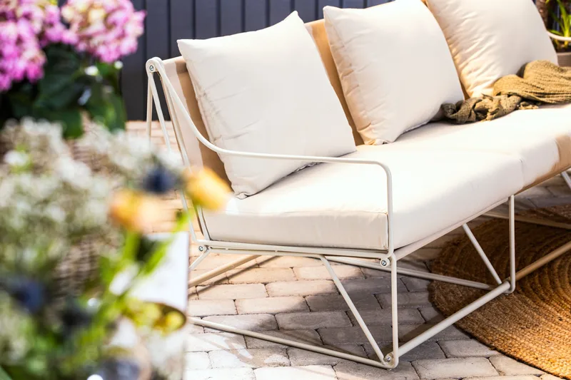 Usteryd Ulkonoja­tuoli Beige - Harmaa - Puutarhakalusteet - Puutarhatuoli - Ulkotilan nojatuolit