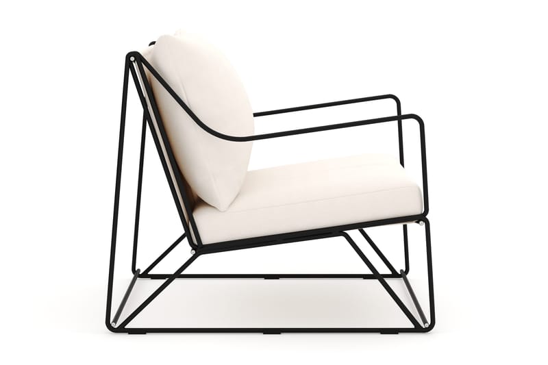 Usteryd Ulko Lounge-nojatuoli - Musta/Beige - Puutarhakalusteet - Puutarhatuoli - Ulkotilan nojatuolit