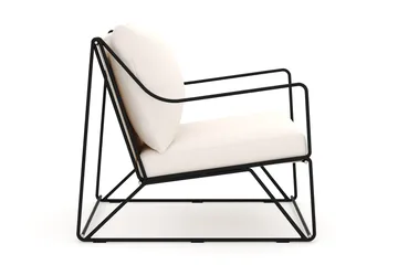 Usteryd Ulko Lounge-nojatuoli - Musta/Beige - Puutarhakalusteet - Puutarhatuoli - Ulkotilan nojatuolit
