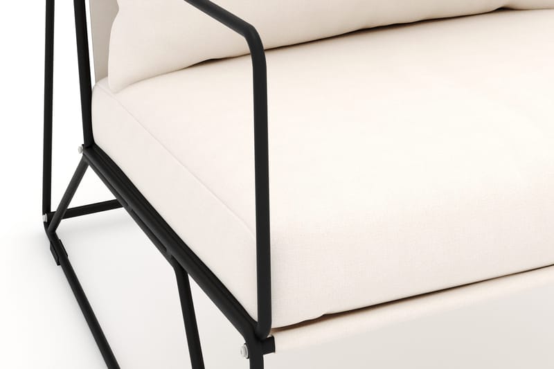 Usteryd Ulko Lounge-nojatuoli - Musta/Beige - Puutarhakalusteet - Puutarhatuoli - Ulkotilan nojatuolit