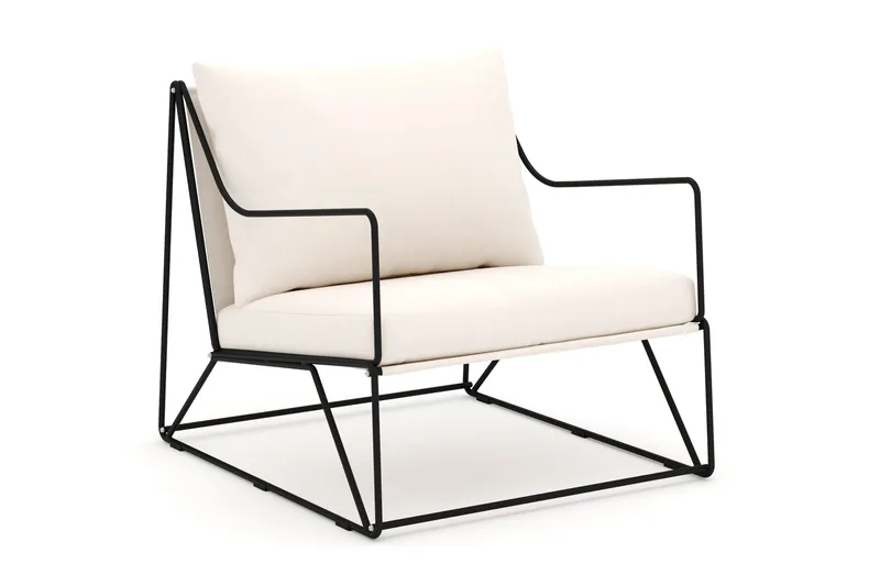 Usteryd Ulko Lounge-nojatuoli, Musta/Beige