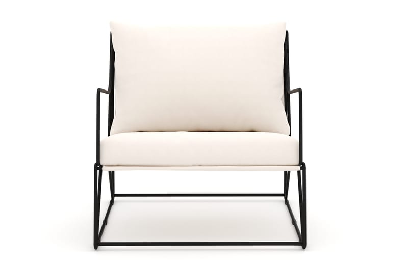 Usteryd Ulko Lounge-nojatuoli - Musta/Beige - Puutarhakalusteet - Puutarhatuoli - Ulkotilan nojatuolit