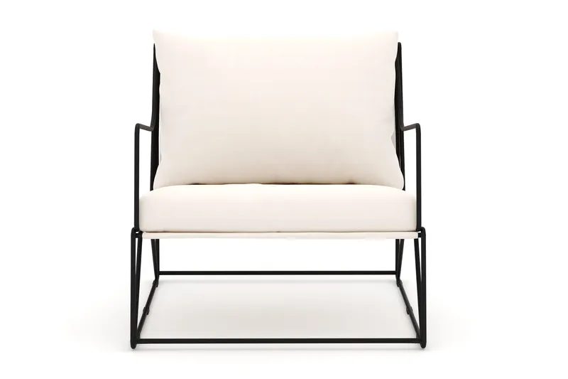 Usteryd Ulko Lounge-nojatuoli - Musta/Beige - Puutarhakalusteet - Puutarhatuoli - Ulkotilan nojatuolit