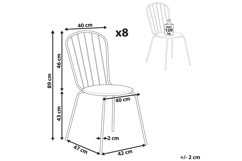 Victoriaville Ruokatuoli Ulkokäyttöön - Sininen - Puutarhakalusteet - Puutarhatuoli - Karmituoli ulos