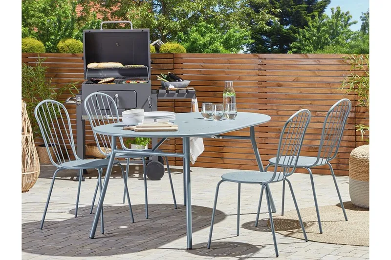 Victoriaville Ruokatuoli Ulkokäyttöön - Sininen - Puutarhakalusteet - Puutarhatuoli - Karmituoli ulos