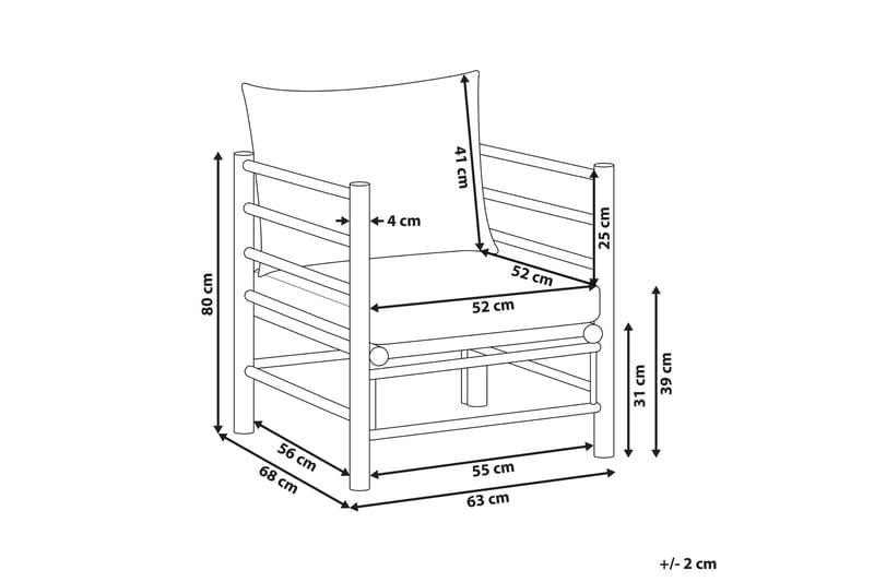 Villa Castelli Ulkotuoli - Vaaleanruskea/Beige - Puutarhakalusteet - Puutarhatuoli - Ulkotilan nojatuolit